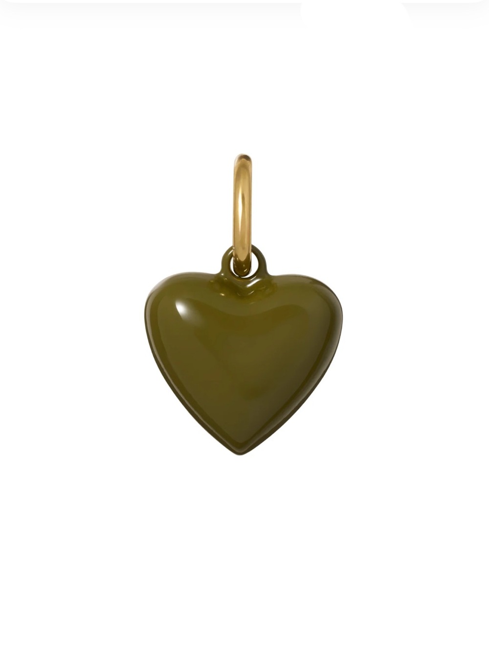NWOT Roxanne Assoulin The Mini Puffy Heart Charms Olive Heart